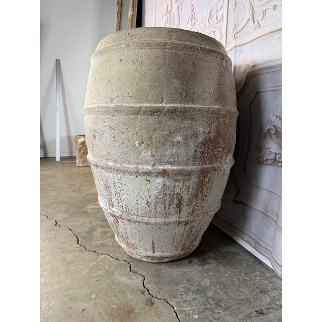 Pair of Antique Mediterranean Terracotta Storage Jars With Weathered Patina For Sale - Image 10 of 12