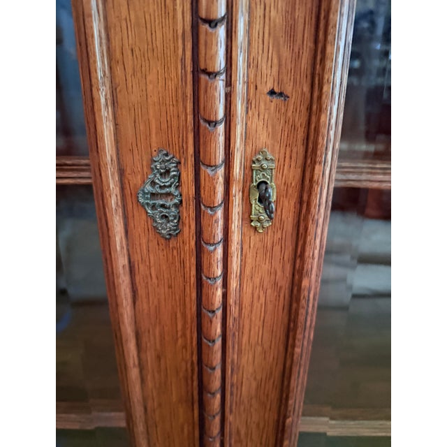 Antique 19th Century Renaissance Revival Oak Bookcase/Cabinet For Sale - Image 12 of 15