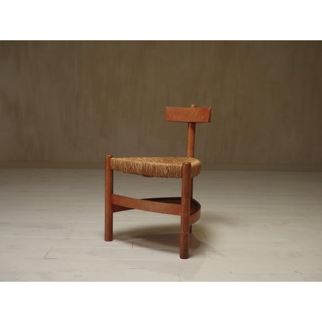 Beautiful 1960s Dutch design accent chair with clean architectural lines and a sculptural silhouette. Crafted with the...