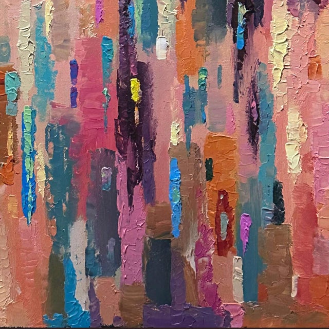 Early 21st Century Patchwork Horizon 4 by Dominic Harman | Oil On Canvas Abstract landscape with colorful reflections. For Sale - Image 5 of 5
