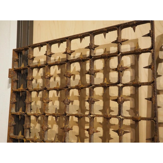 Gothic Large Spanish Wrought Iron Medieval Style Gate With Transom, Single Door C. 1900 For Sale - Image 3 of 18