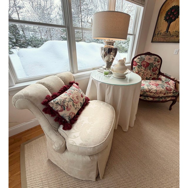 Custom Marquise Bergere Chair Upholstered in Heritage Floral Brunschwig & Fils For Sale In New York - Image 6 of 18