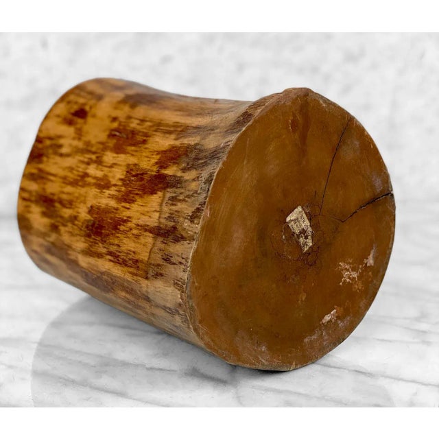 Vintage Boho Organic Natural Mango Wood Pillar Vase For Sale - Image 6 of 8