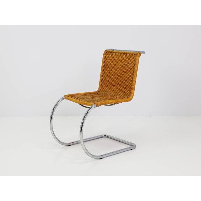 MF10 Cantilever Chairs in Woven Straw by Ludwig Mies van der Rohe for Thonet, 1970, Set of 5, in Flawless conditions....