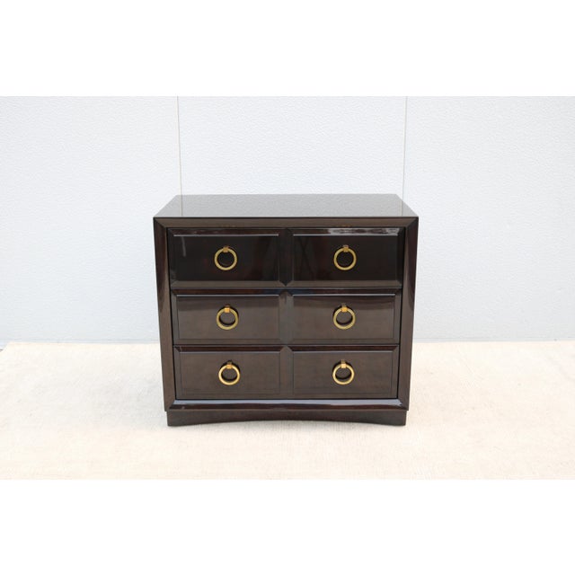 Fabulous vintage 1960s Mid-Century Modern three drawers mahogany dresser chest. This chest looks striking and magnificent...