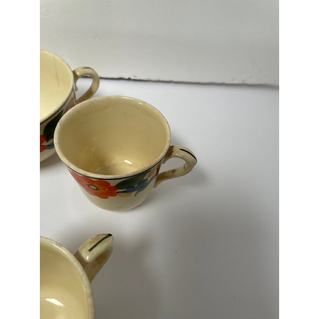 1920s Royal Adams Titan Ware Hand Painted English China “Maytime” Cups and Saucers For Sale - Image 10 of 10