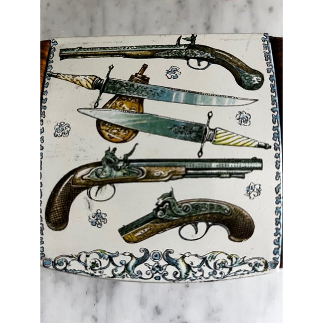 Fornasetti Attributed MCM Metal Box With Arms Decoration For Sale In Saint Louis - Image 6 of 8