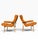 1970s Pair of Mid-Century Modern Bentwood Lounge Chairs | Scandinavian Style | New Burnt Orange Tufted Upholstery | C. 1970s For Sale - Image 5 of 10