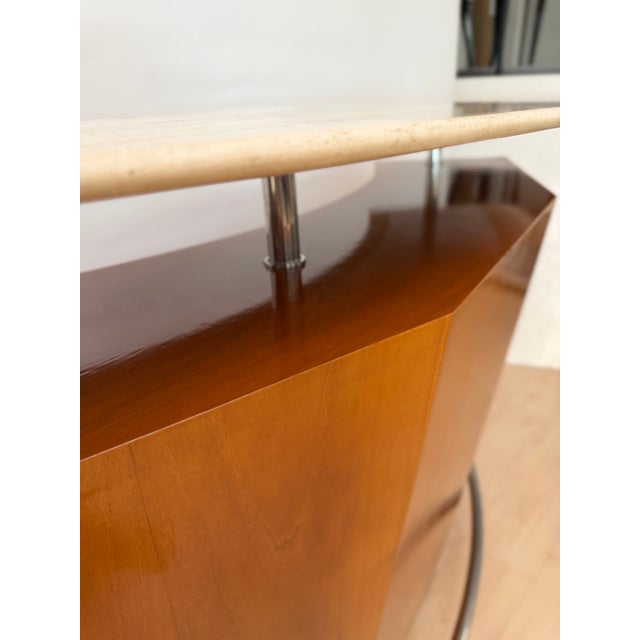 Mid-Century Bar Counter in Teak Wood, Metal and Travertine, Italy, 1970 For Sale - Image 14 of 18