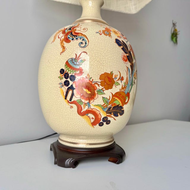 Mid 20th Century Tobacco Leaf Motif Table Lamp For Sale - Image 4 of 11