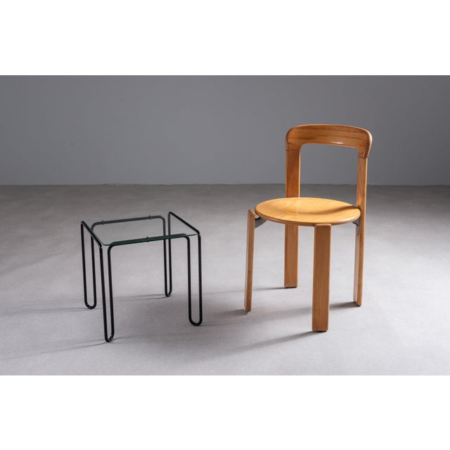 Vintage Wireframe Side Table with Glass Top, 1980s For Sale - Image 4 of 8