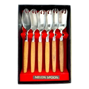 Mid Century Otagiri Japan Melon Handle Spoons, Set of 6