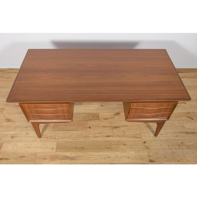 Wood Mid-Century Freestanding Teak Desk, 1960s For Sale - Image 7 of 18