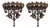 Art Nouveau Italian Lacquered Wrought Iron Corner Shelves, 1910s, Set of 2 For Sale