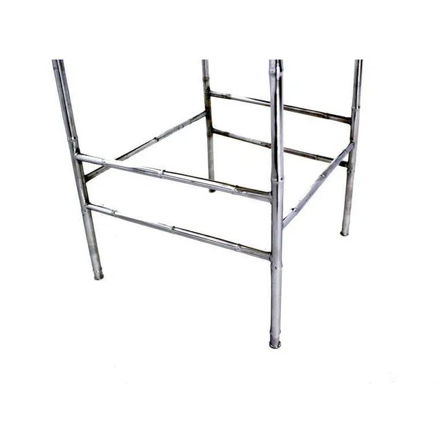 1960s Mid-Century Modern Faux Bamboo Chrome Dining Chairs- Set of 4 For Sale - Image 5 of 9