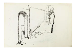 Je suis une détenue - Chap. I - China Ink Drawing by T. van Elsen - 1950s 1950s