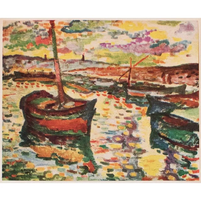 Green 1948 After Georges Braque "The Boats", Second Edition Parisian Lithograph For Sale - Image 8 of 8