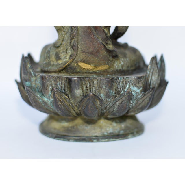 19th Century Chinese Young Buddha on Lotus Throne For Sale - Image 9 of 12
