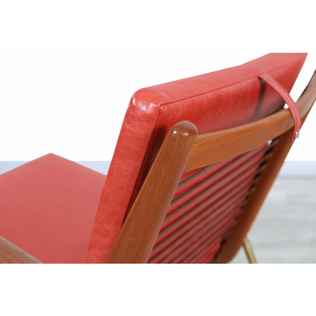 Red Mid-Century Modern Boomerang Chair by Peter Hvidt and Orla Molgaard-Nielsen For Sale - Image 8 of 11