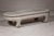 Traditional Teak Wood Vintage Whitewash Low Coffee table with Oval Top and Carved Legs For Sale - Image 3 of 12
