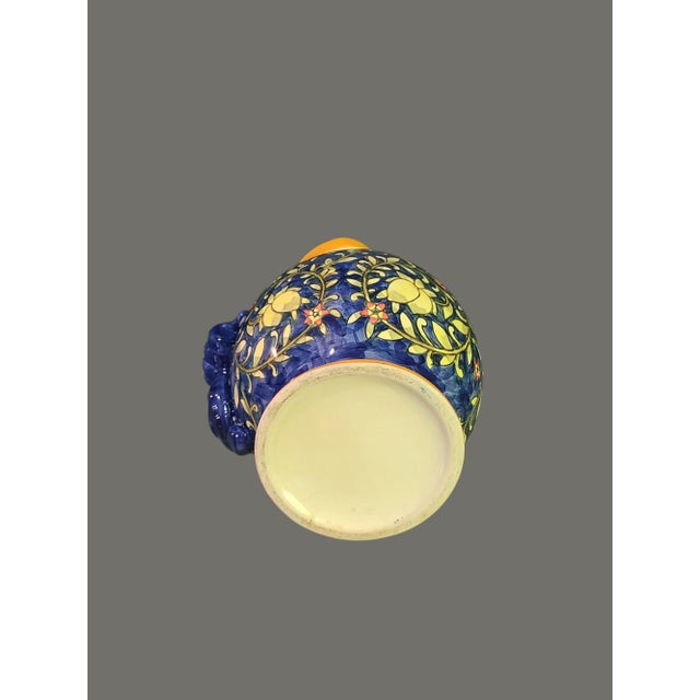 Vintage Hand Painted Colorful Ceramic Talavera Pitcher For Sale - Image 6 of 9