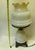 Vintage Victorian "Gone With the Wind" Floral Milk Glass Hurricane Parlor Lamp For Sale - Image 16 of 16