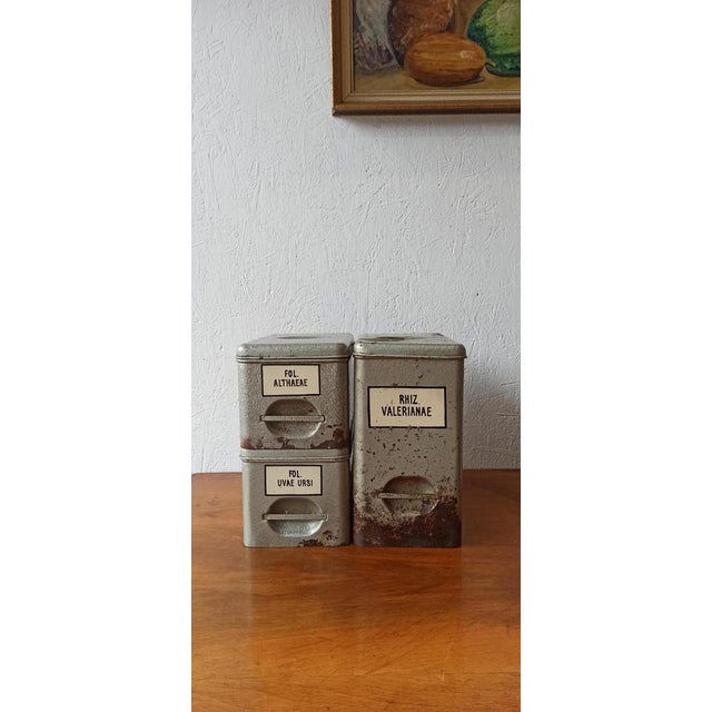 Vintage Metal Pharmacy Containers, 1950s, Set of 3 For Sale - Image 12 of 16