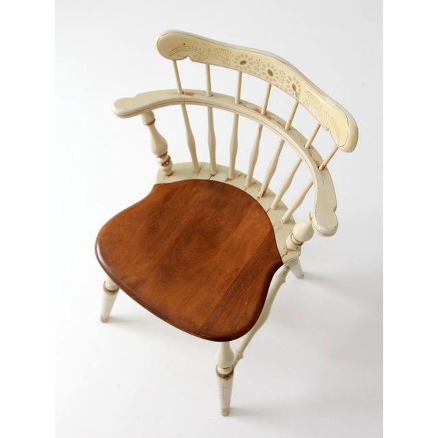 Vintage Ethan Allen Comb Back Painted Chair For Sale - Image 4 of 13