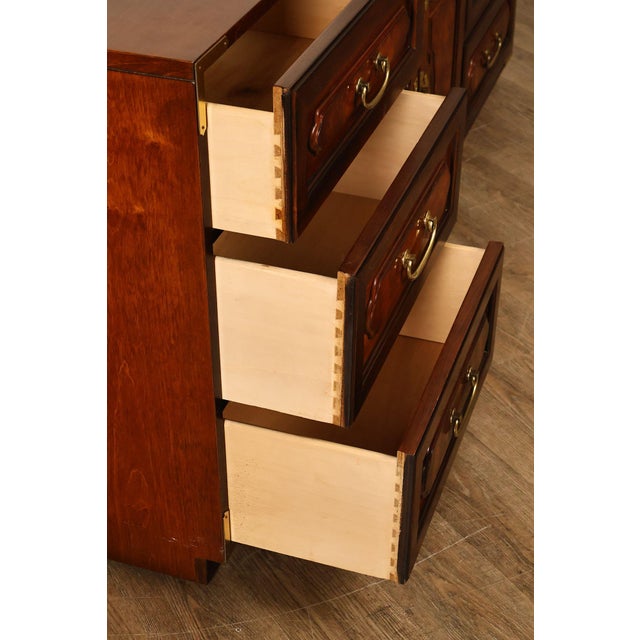 1980s Bernhardt Vintage Campaign Style Door Chest For Sale - Image 5 of 18