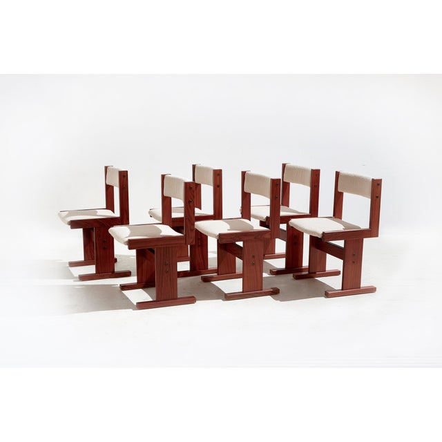Vintage Rosewood Bouclé Dining Chairs by Poul h.poulsen for Gangsø Møbler, Denmark, 1960s, Set of 6 For Sale - Image 9 of 9