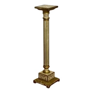 1940s Florentine Neoclassical Fluted Gilt and Cream Painted Pedestal Stand, Italy
