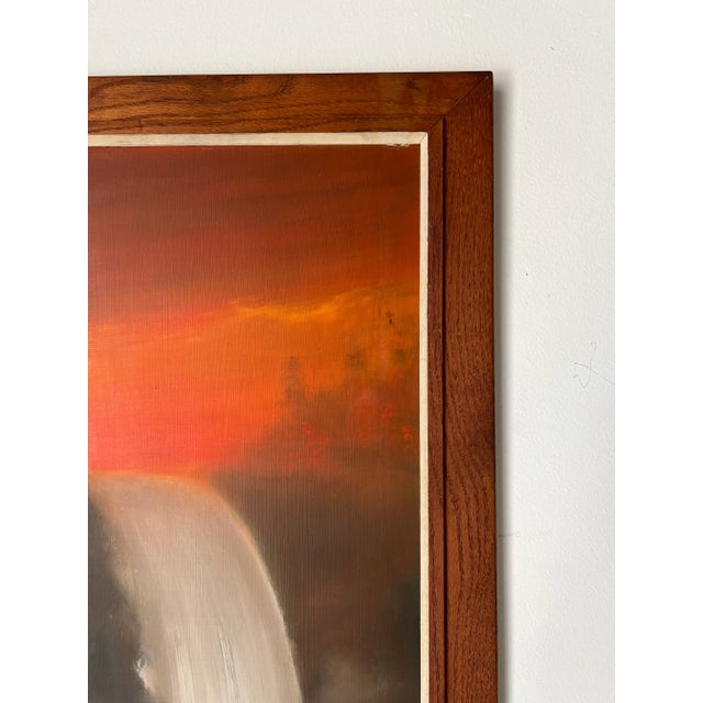 70's Vintage Stevens Waterfall Landscape Oil Painting, Framed/ Sold For Sale In Miami - Image 6 of 13