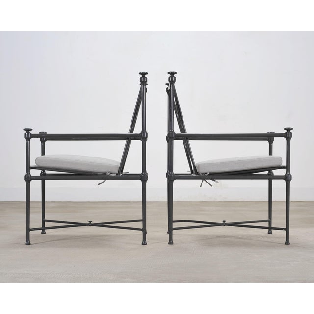 Gray Set of Four Rh Catalina Aluminum Patio Garden Dining Armchairs For Sale - Image 8 of 18