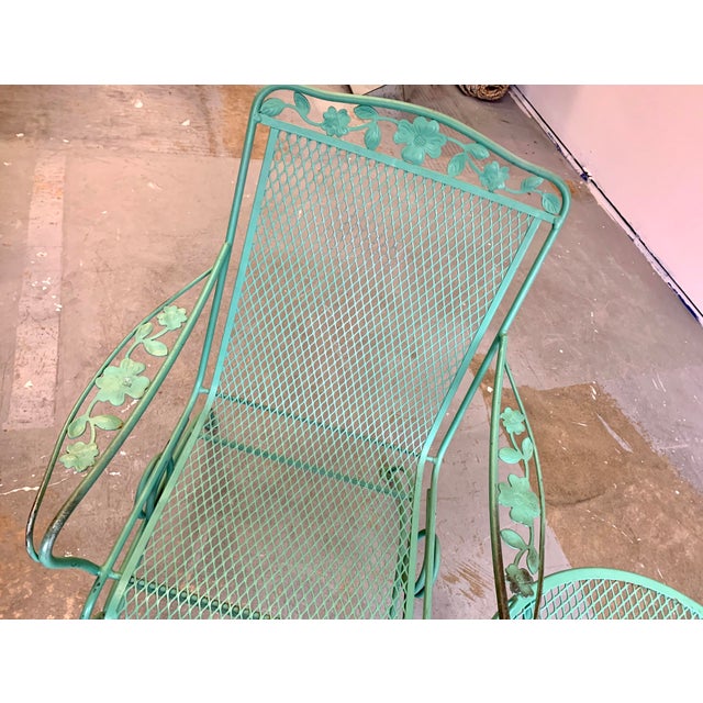 Vintage Green Russell Woodard Coil Spring High Back Patio Chair Chairish