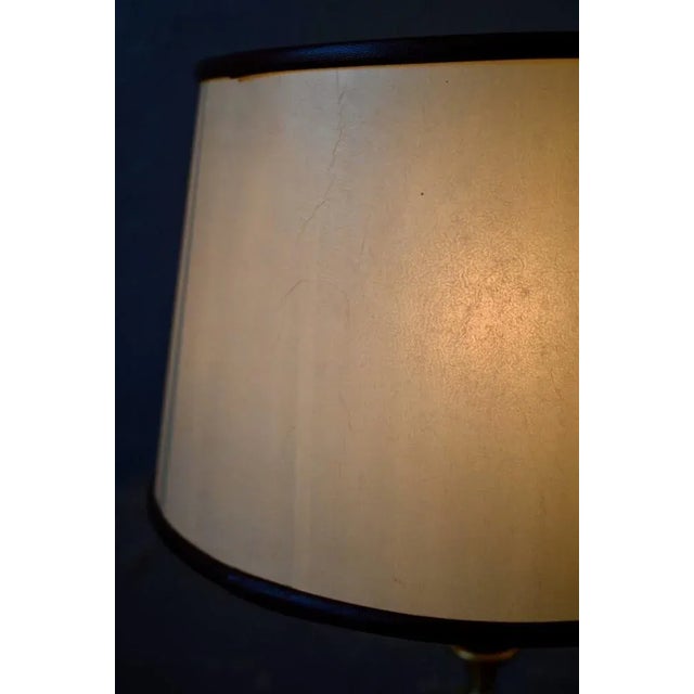 Table Lamp in Leather and Brass, 1960s For Sale - Image 10 of 13
