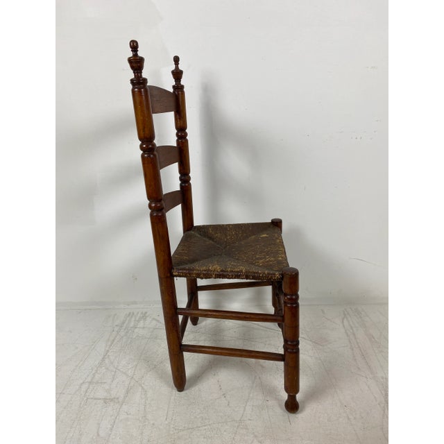 Antique Bergen County New Jersey Ladderback Side Chair For Sale - Image 6 of 13