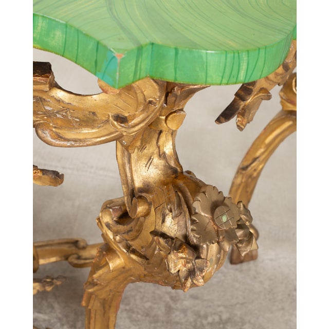 18th Century Italian Rococo Carved Giltwood Console Table For Sale - Image 15 of 18