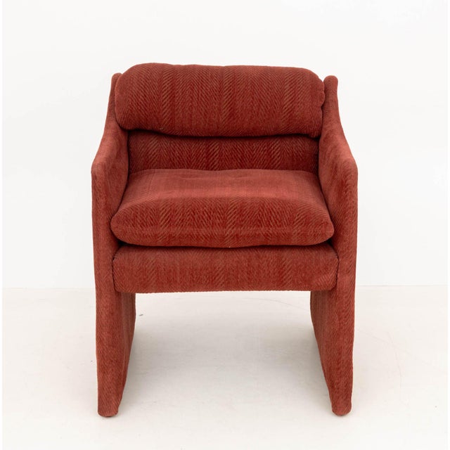 Set of Four Modernist Red Velvet Upholstered Lounge Chairs For Sale In New York - Image 6 of 11
