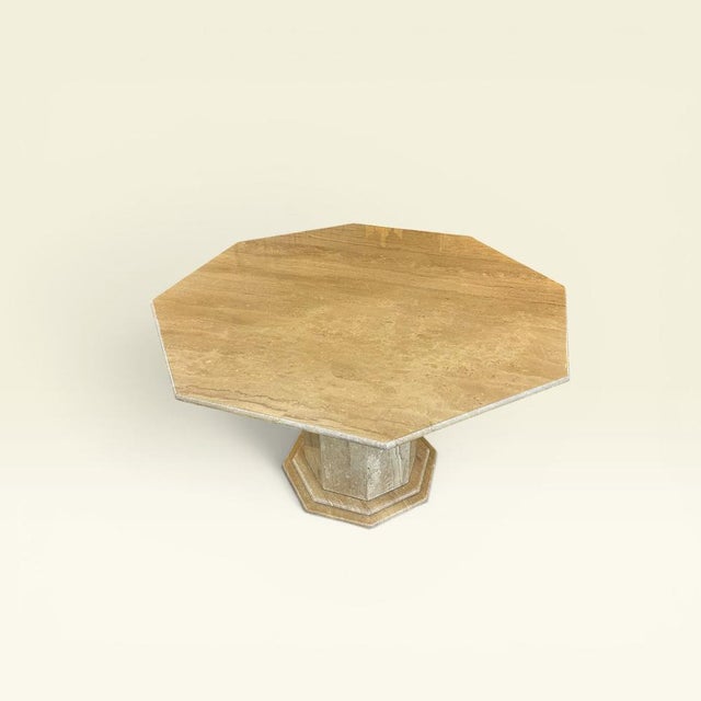 Mid-Century Modern Italian Travertine Marble Table, 1970s For Sale - Image 3 of 6