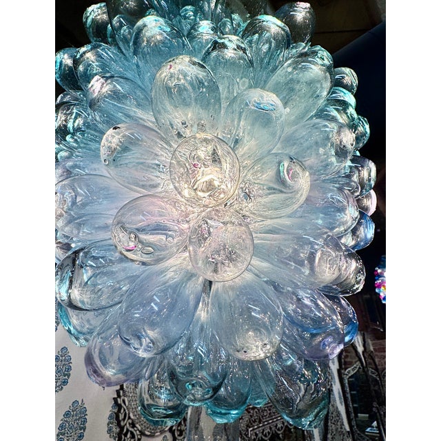 Glass Vintage Clear Pendant of Hand-Blown Glass For Sale - Image 7 of 14