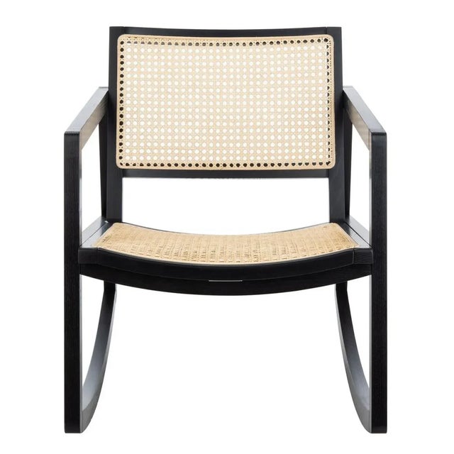 Perth Rattan Rocking Chair - Black/Natural For Sale - Image 11 of 11