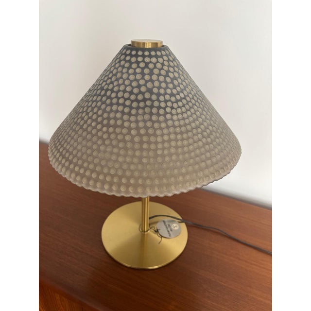 Large Glass and Brass Table Lamp by Peill and Putzler, 1970s For Sale - Image 3 of 7