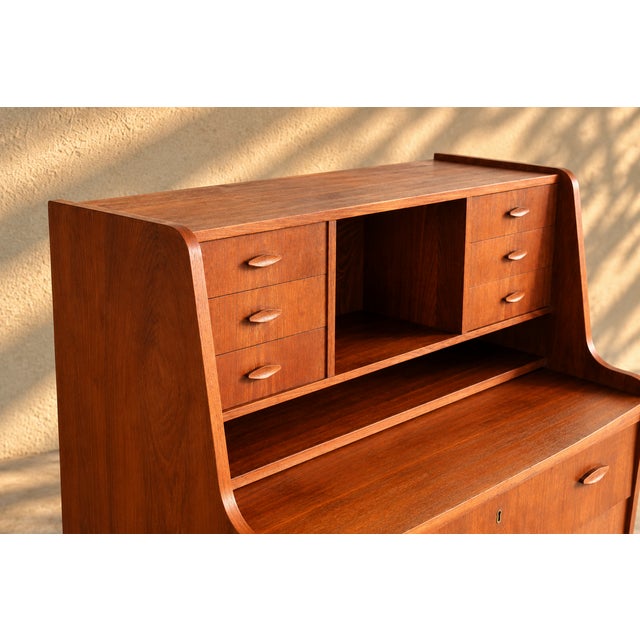 Mid-Century Modern Vintage Danish Secretary Desk, 1960s For Sale - Image 3 of 8