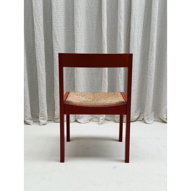 Modern Red Stained Oak and Cane Chairs by Gerard Geytenbeek for ASZ Meubelen, Netherlands, 1960s, Set of 5 For Sale - Image 3 of 16