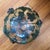 1930s 1930s Umberto Bellotto Art Nouveau Murano Attributed Glass Coupe Nesting on a Wrought Iron Grape Vine Basket For Sale - Image 5 of 6