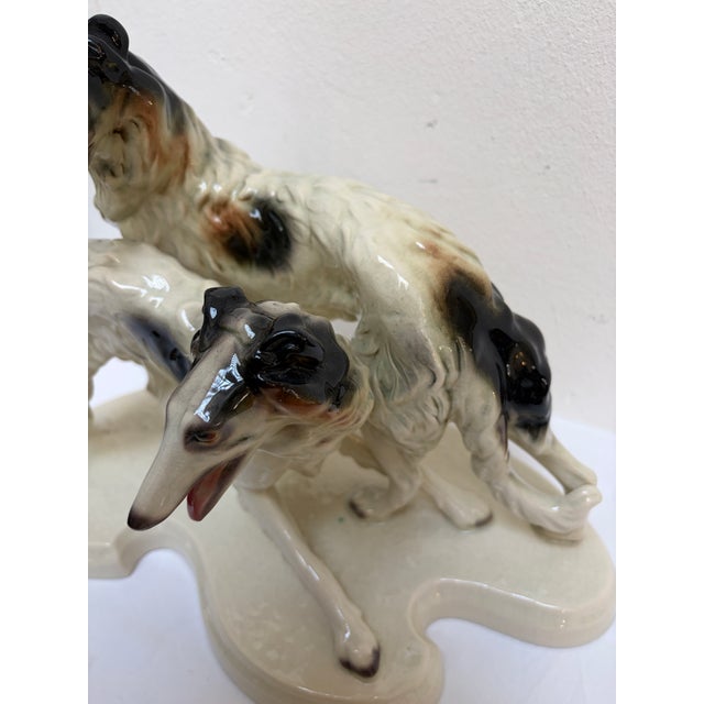 1950s Borzoi Greyhounds Porcelain Figurine by Cortendorf Company, 1950s For Sale - Image 5 of 11