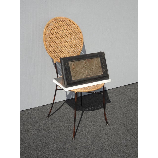 Vintage Art Nouveau Metal Fireplace Grill Grate ~ Black Wall Ceiling Vent For Sale - Image 11 of 13