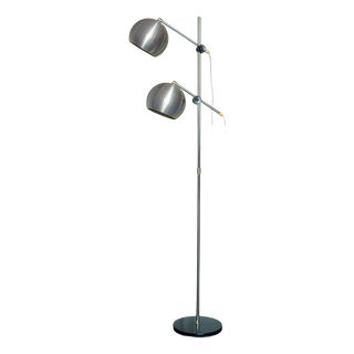 Floor Lamp with Two Shades in Metal, Denmark, 1970s For Sale