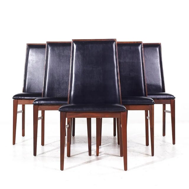 Dillingham Mid Century Walnut Dining Chairs - Set of 6 Each chair measures: 18.75 wide x 20.5 deep x 37 inches high, with...