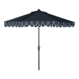 Resistant 9 Ft Auto Tilt Umbrella in Navy & White For Sale